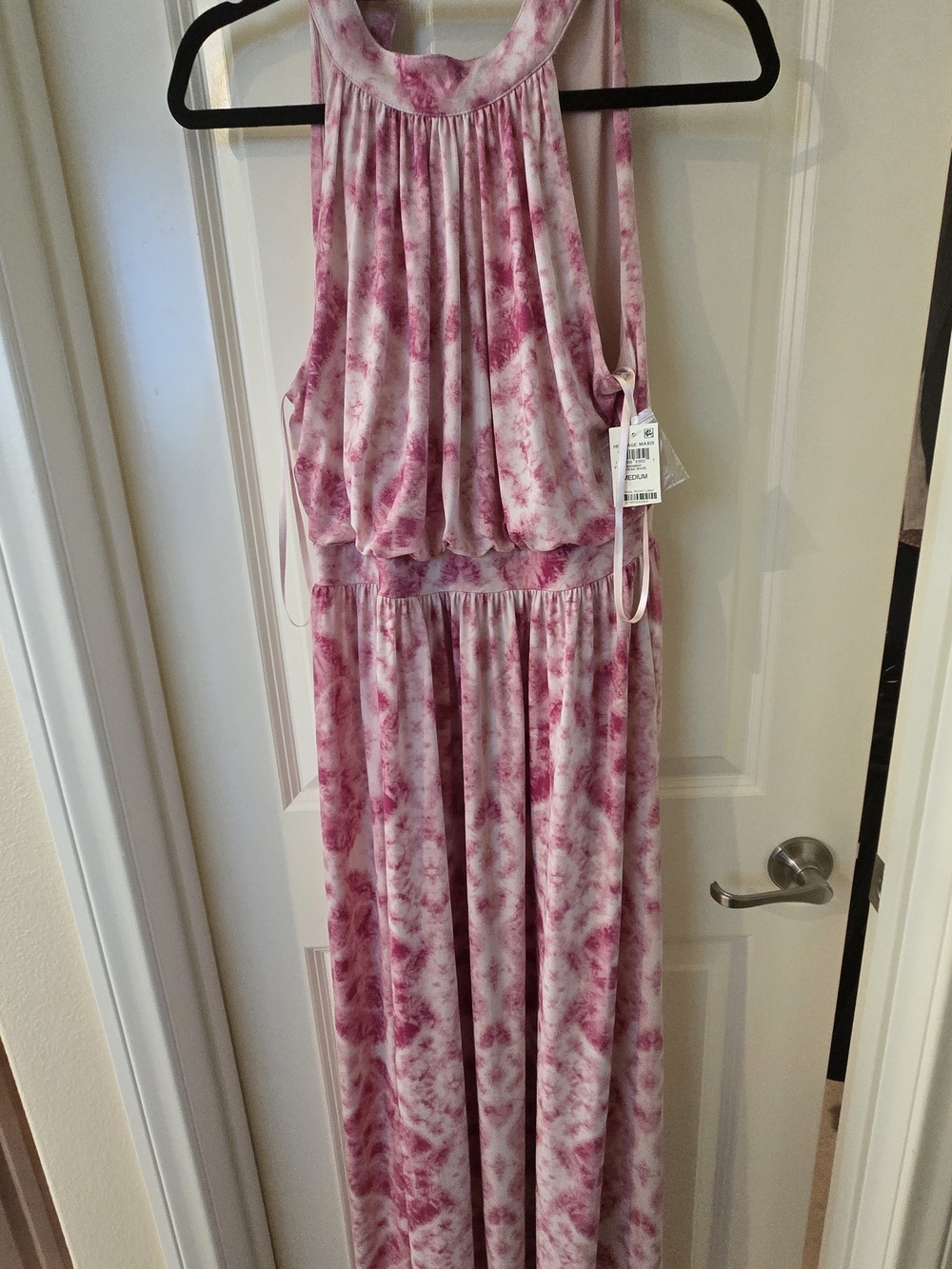 Heritage Pink Tie-Dye Halter Maxi Dress - Picture 2 of 4